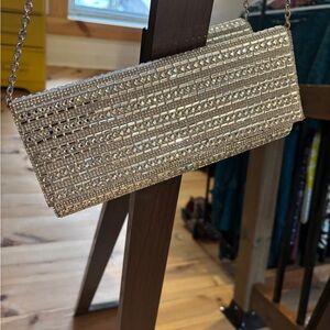 Aldo Metallic Silver Clutch